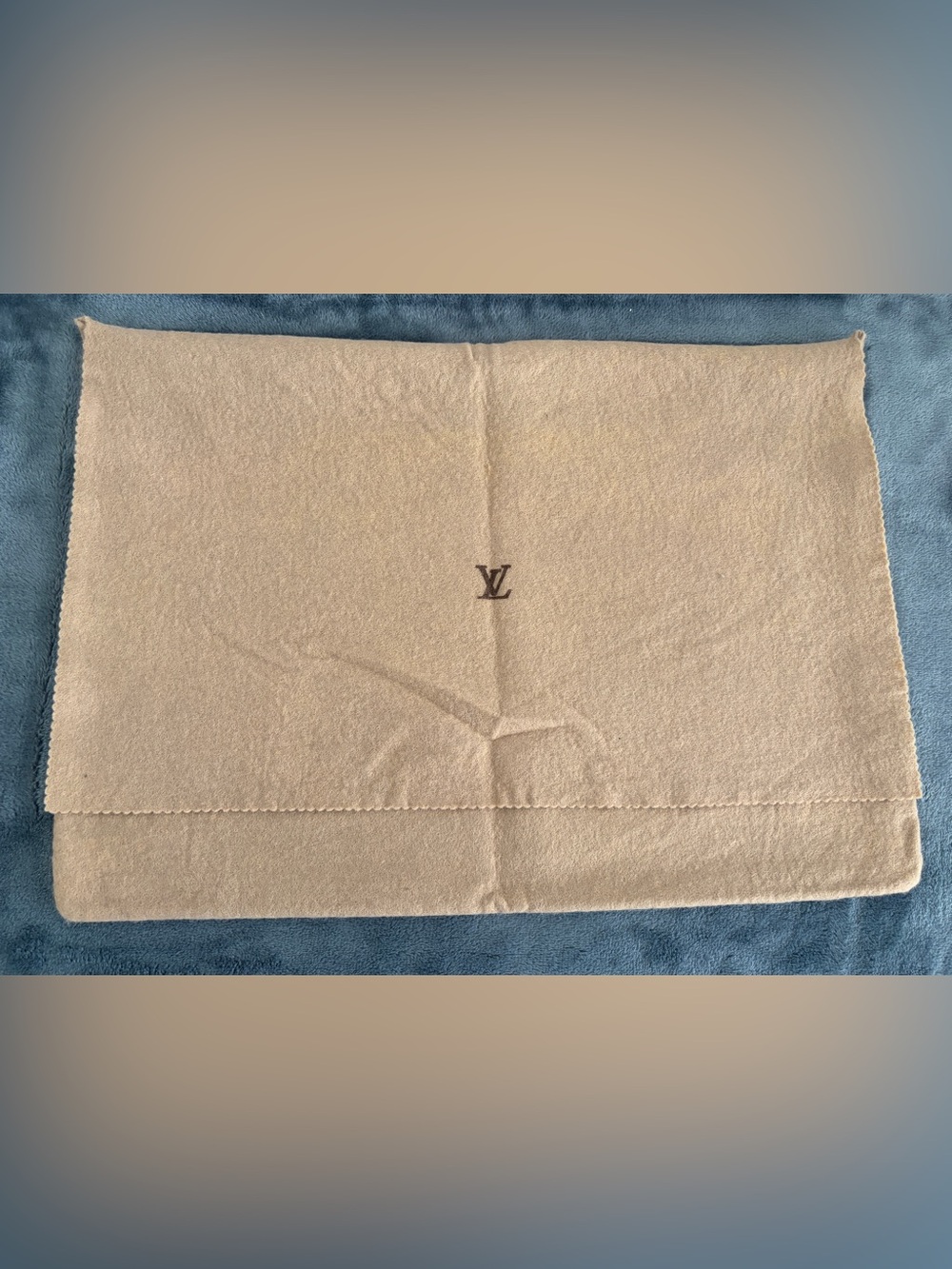 Authentic Louis Vuitton Envelope Dust Bag Dark Brown  17.5 x 13 inches